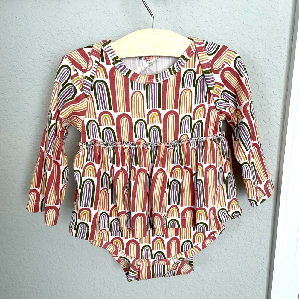 KateQuinn rainbow skirted onesie 18/24m